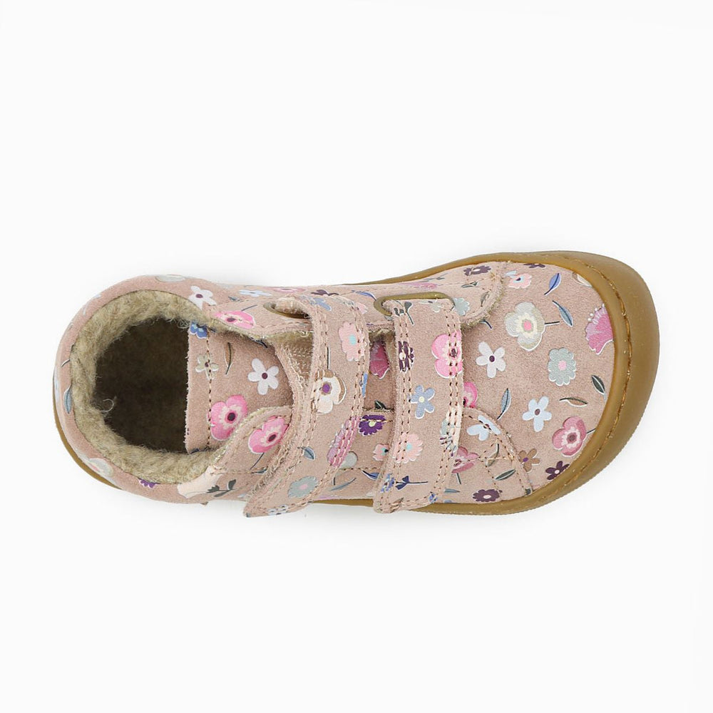 Naturino Barefoot Orec Velcros Suede Flowering Wool Rose