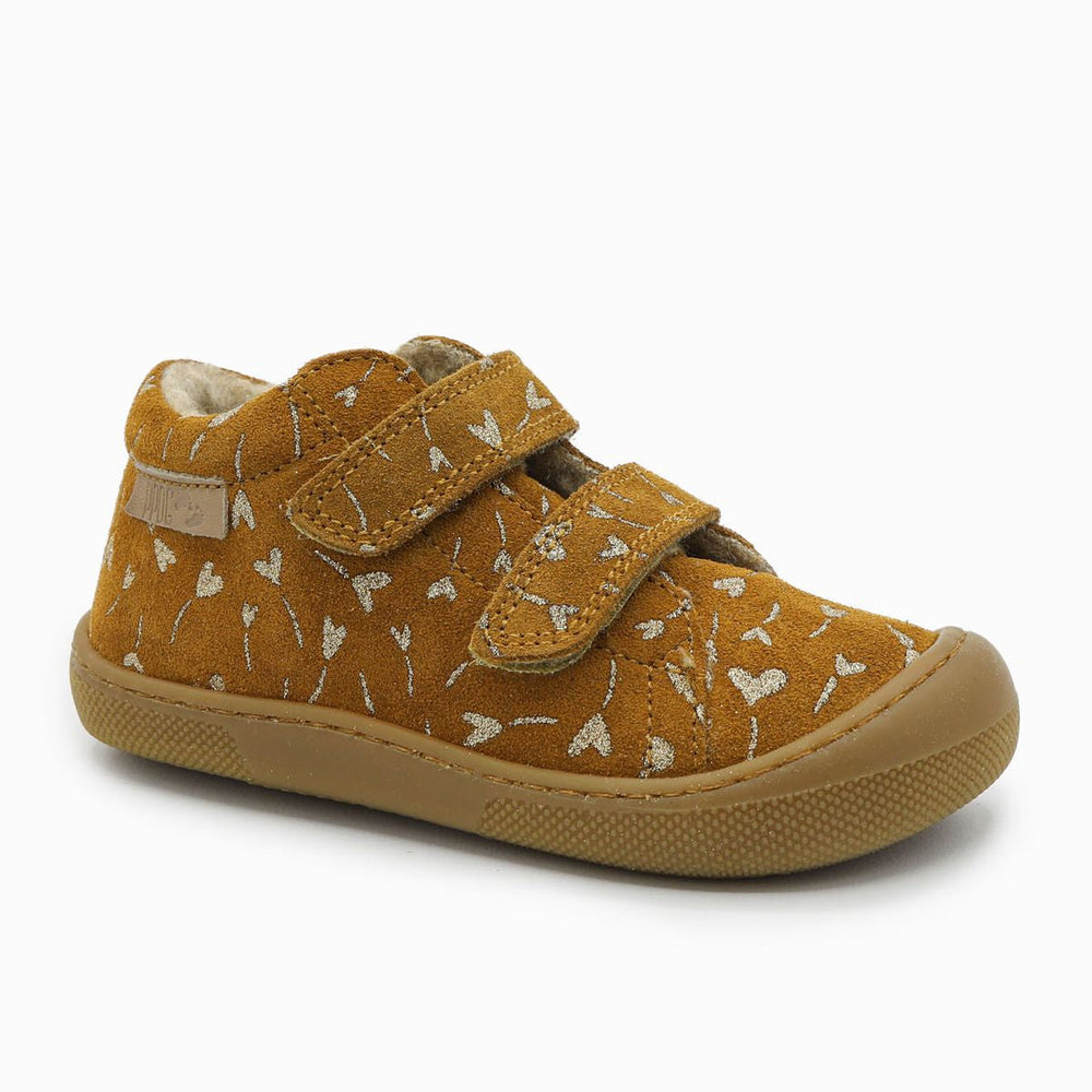 Naturino Barefoot Orec Velcros Suede Glitter Flower Hearth Wool