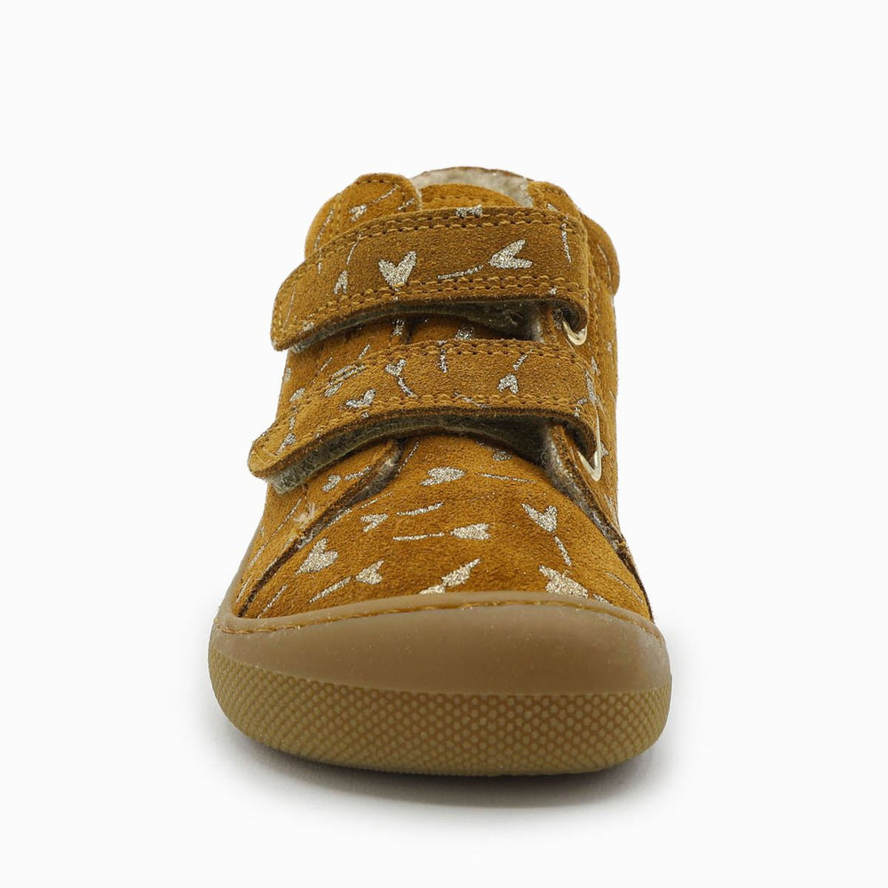 Naturino Barefoot Orec Velcros Suede Glitter Flower Hearth Wool