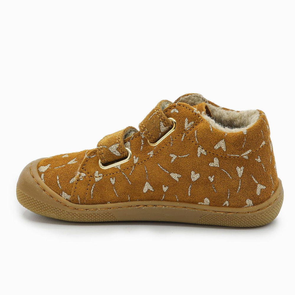 Naturino Barefoot Orec Velcros Suede Glitter Flower Hearth Wool