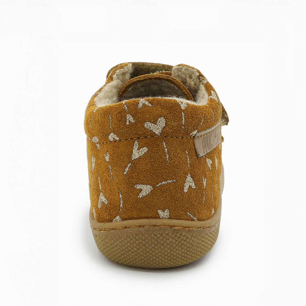 Naturino Barefoot Orec Velcros Suede Glitter Flower Hearth Wool