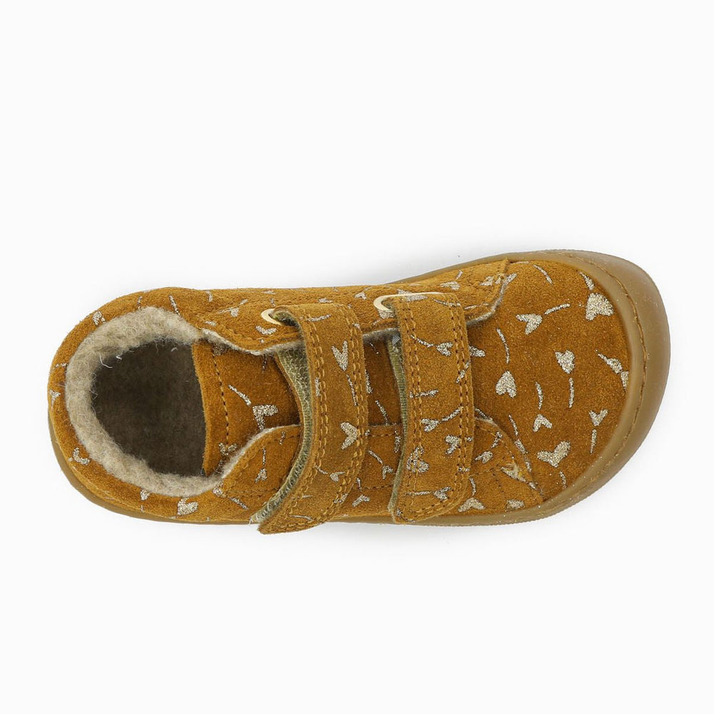 Naturino Barefoot Orec Velcros Suede Glitter Flower Hearth Wool