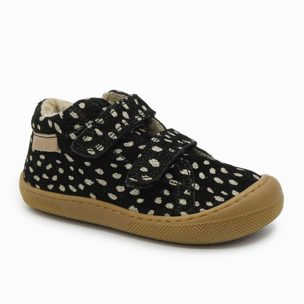 Naturino Barefoot Orec Velcros Suede Wool Black Platinium