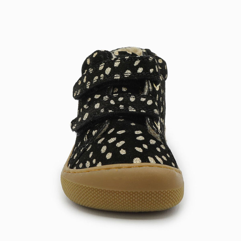 Naturino Barefoot Orec Velcros Suede Wool Black Platinium