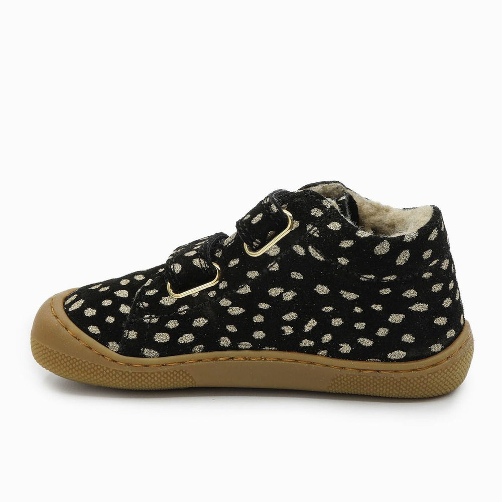 Naturino Barefoot Orec Velcros Suede Wool Black Platinium