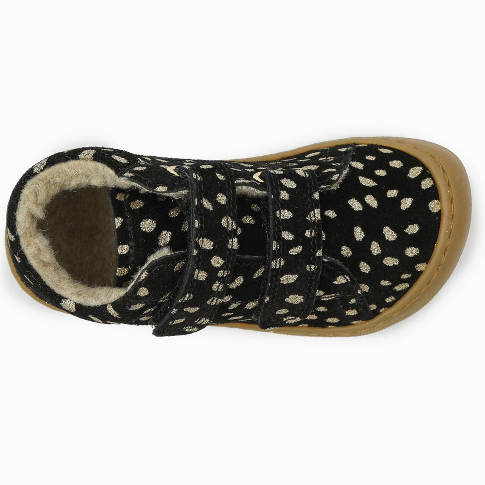 Naturino Barefoot Orec Velcros Suede Wool Black Platinium
