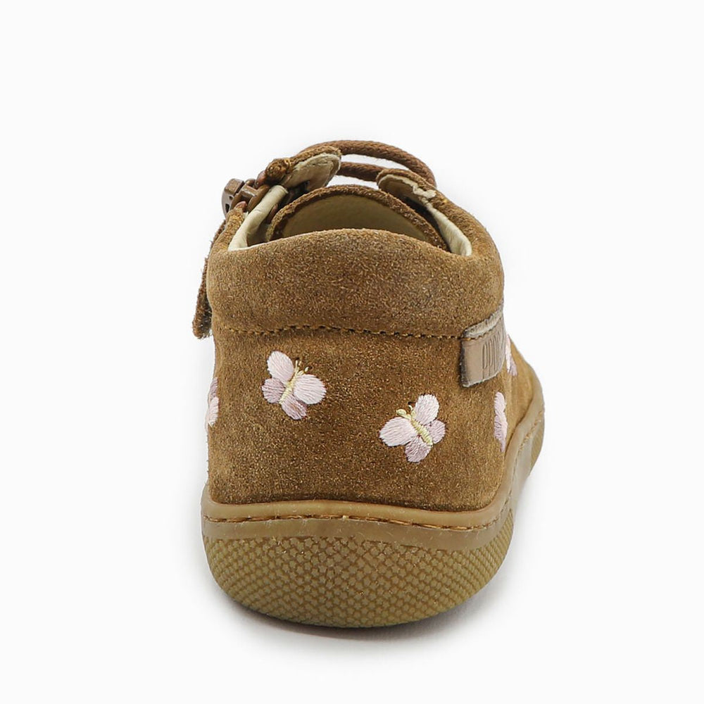 Naturino Barefoot Orec Zip Butterfly Suede Brown