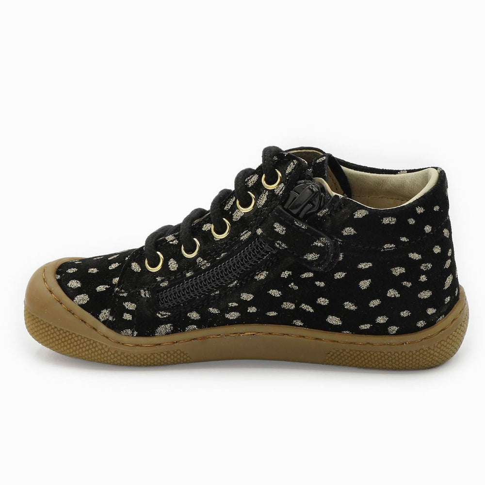 Naturino Barefoot Orec Zip Suede Black Platinum