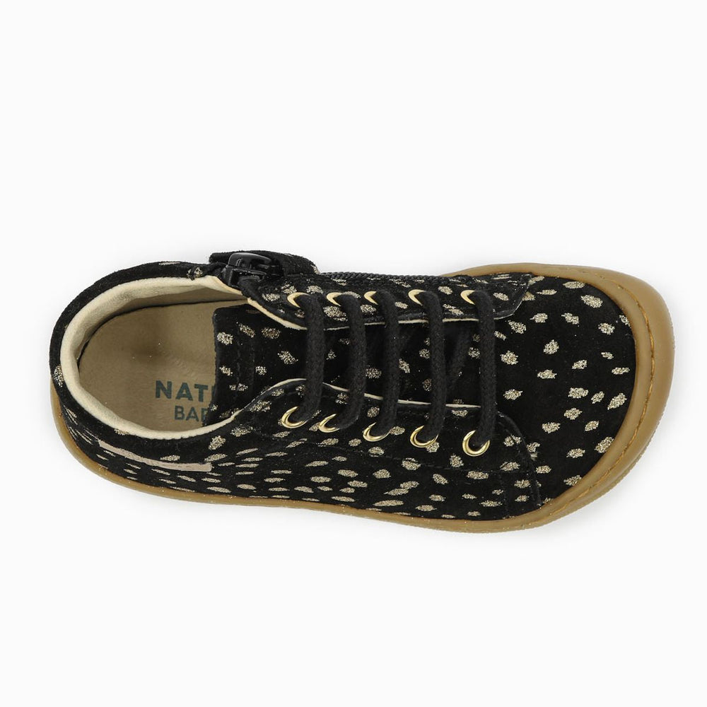 Naturino Barefoot Orec Zip Suede Black Platinum