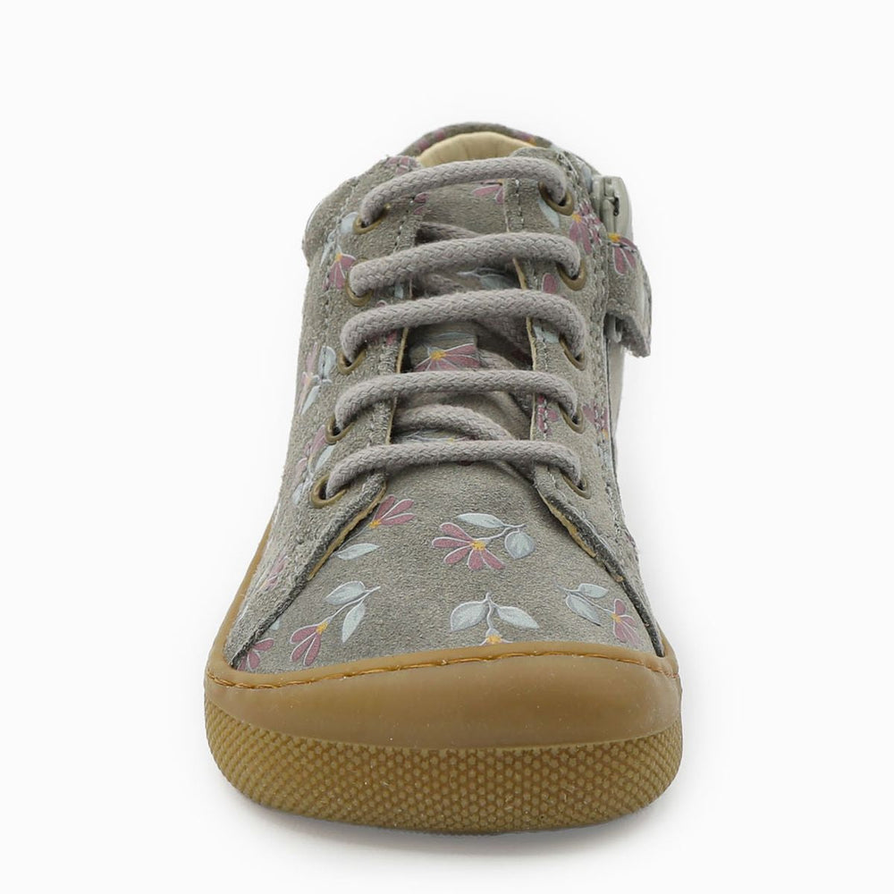 Naturino Barefoot Orec Zip Suede Cyclamens Dark Grey