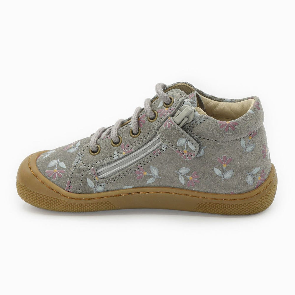 Naturino Barefoot Orec Zip Suede Cyclamens Dark Grey
