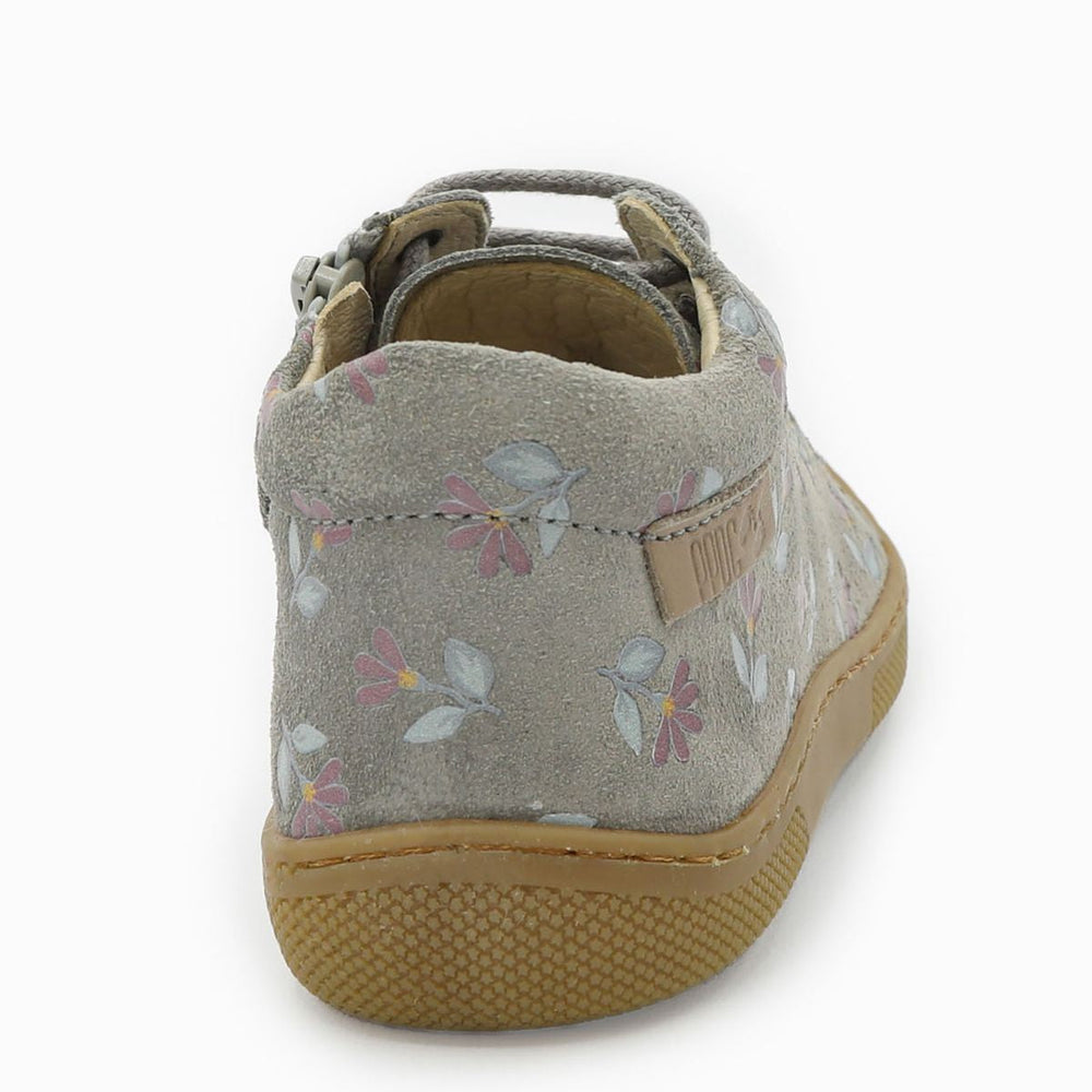 Naturino Barefoot Orec Zip Suede Cyclamens Dark Grey