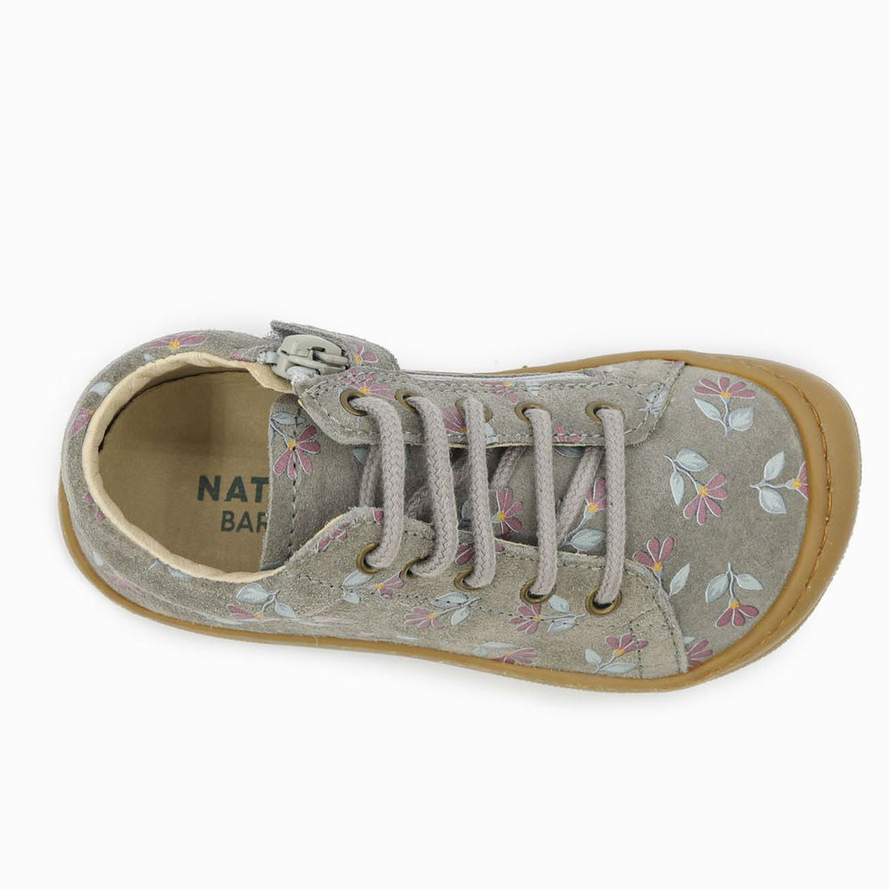 Naturino Barefoot Orec Zip Suede Cyclamens Dark Grey
