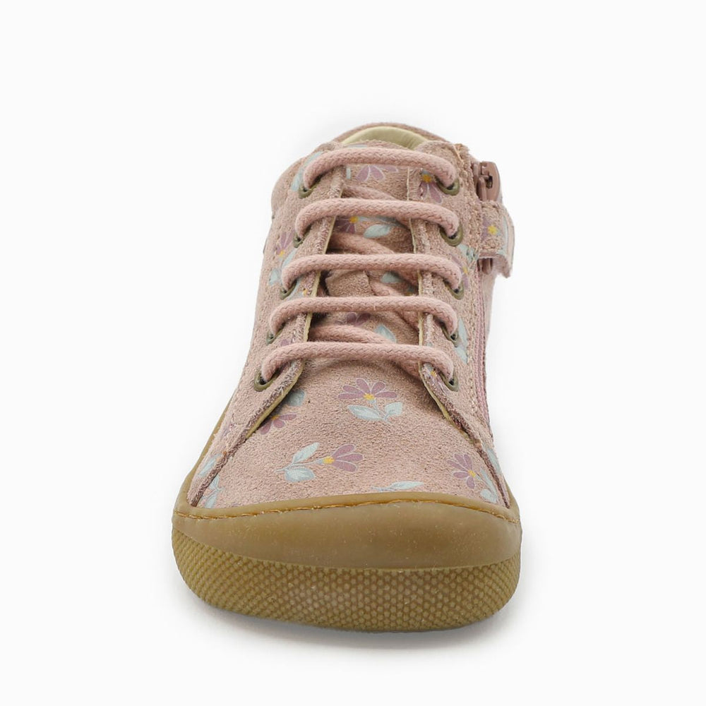 Naturino Barefoot Orec Zip Suede Cyclamens Rose