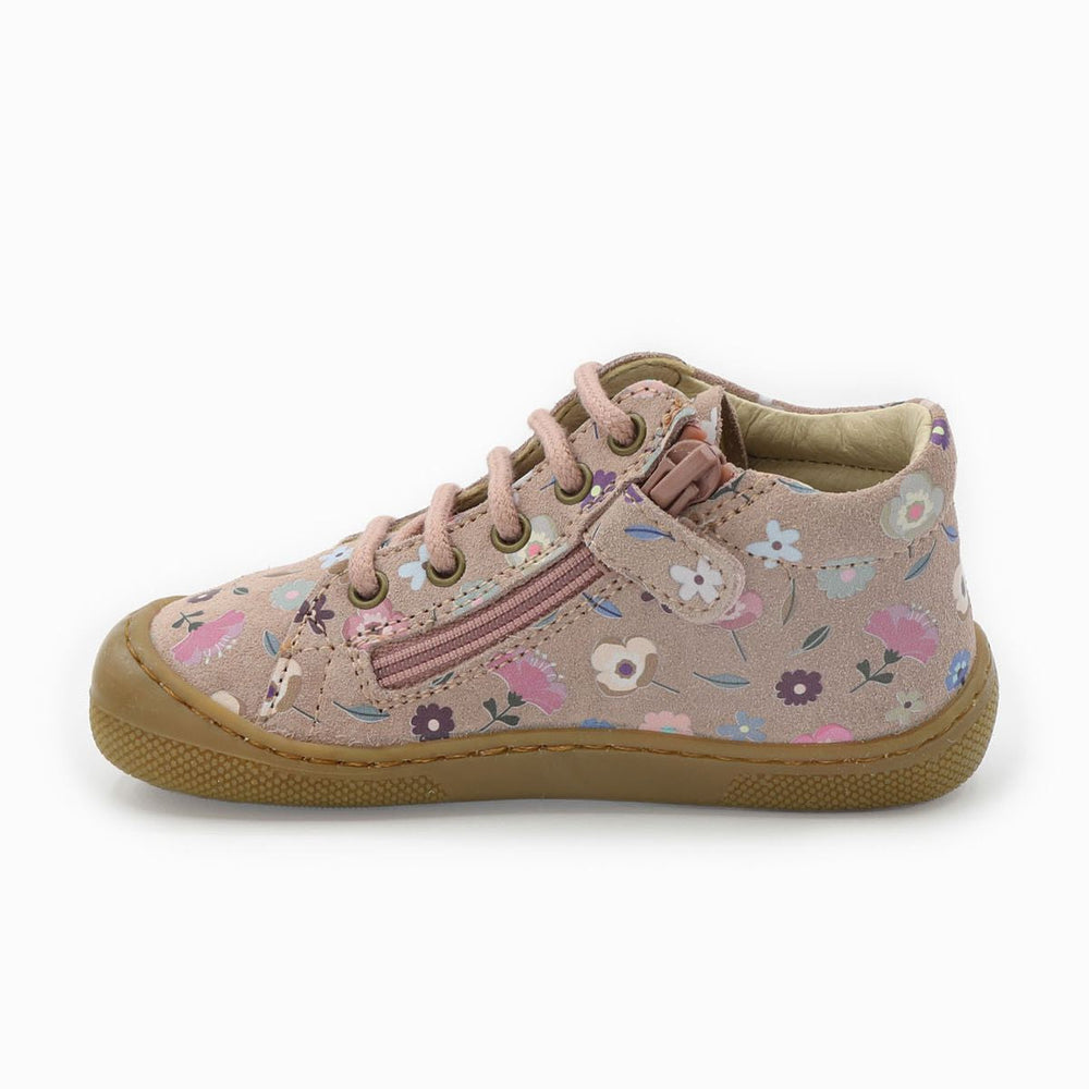 Naturino Barefoot Orec Zip Suede Flowering Rose
