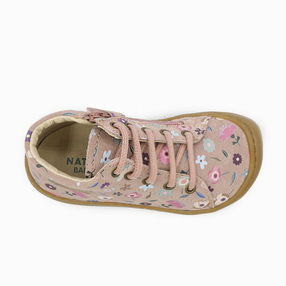 Naturino Barefoot Orec Zip Suede Flowering Rose