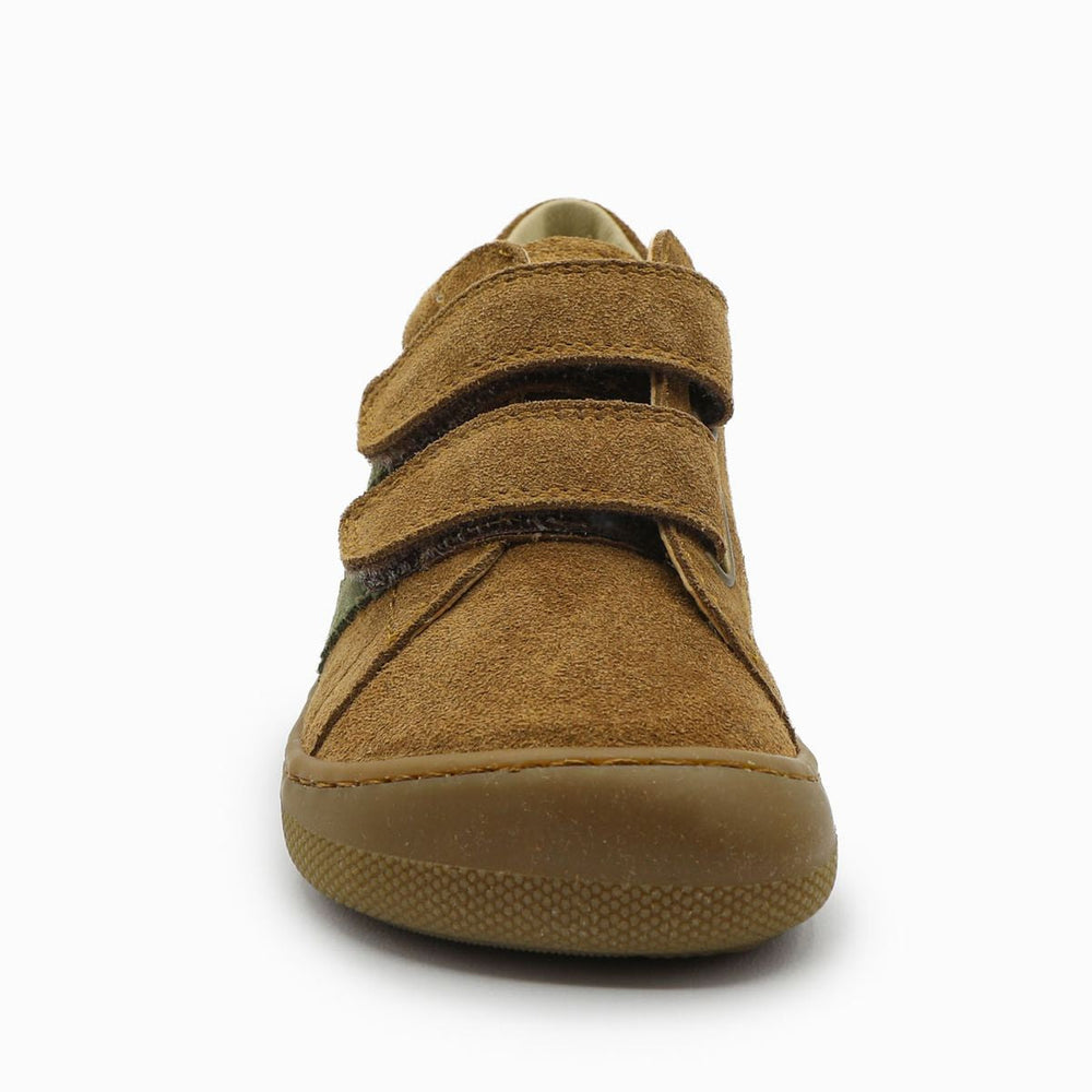 Naturino Barefoot Rimby Velcros Suede Brown Militare