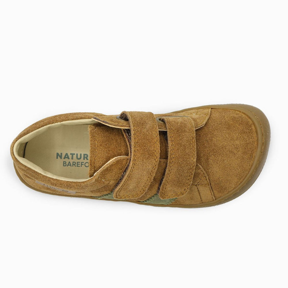 Naturino Barefoot Rimby Velcros Suede Brown Militare