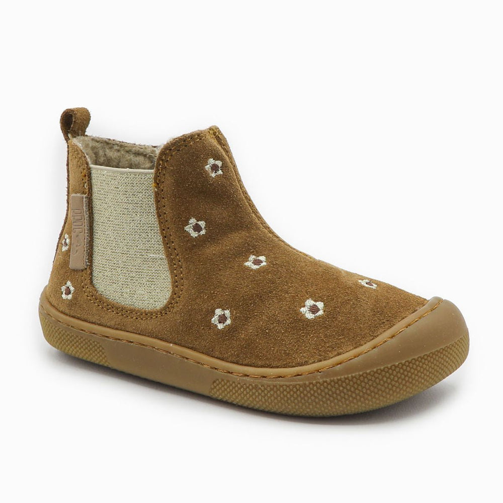 Naturino Barefoot Saik Daisies Suede Wool Brown