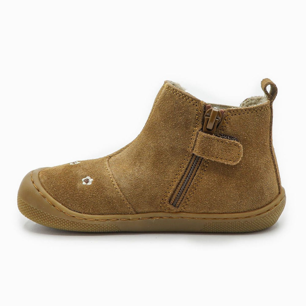 Naturino Barefoot Saik Daisies Suede Wool Brown