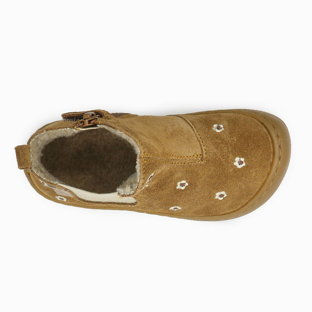 Naturino Barefoot Saik Daisies Suede Wool Brown