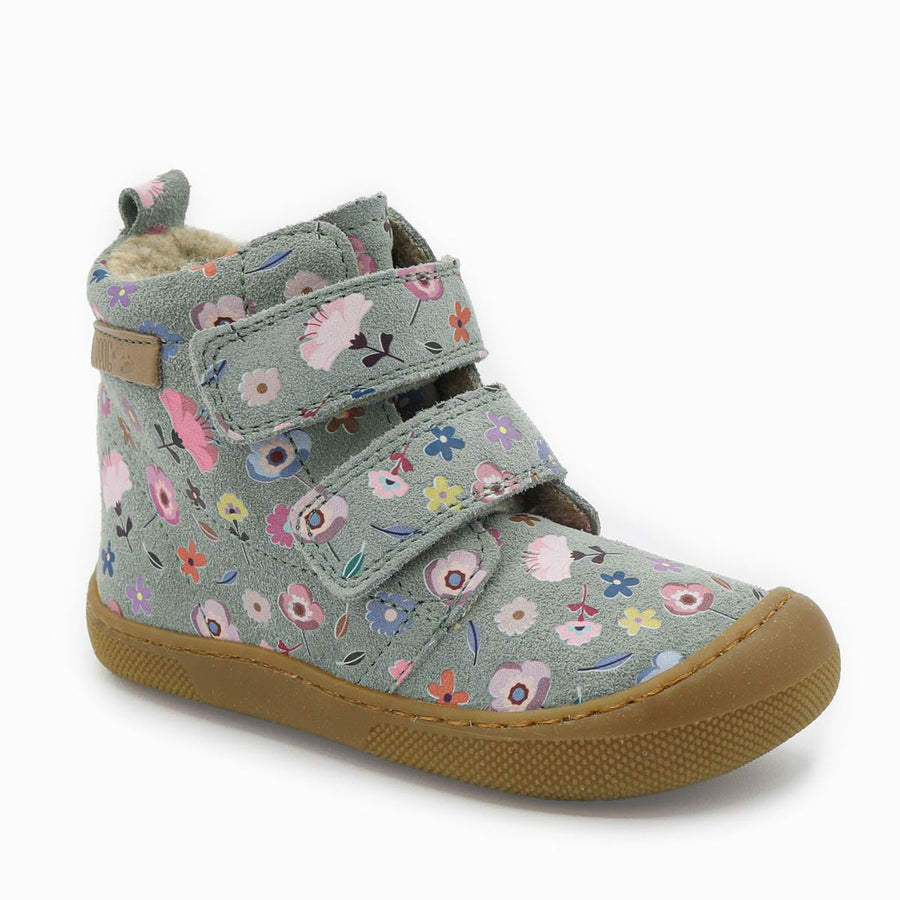 Naturino Barefoot Vont Velcros Suede Flowering Wool Sage