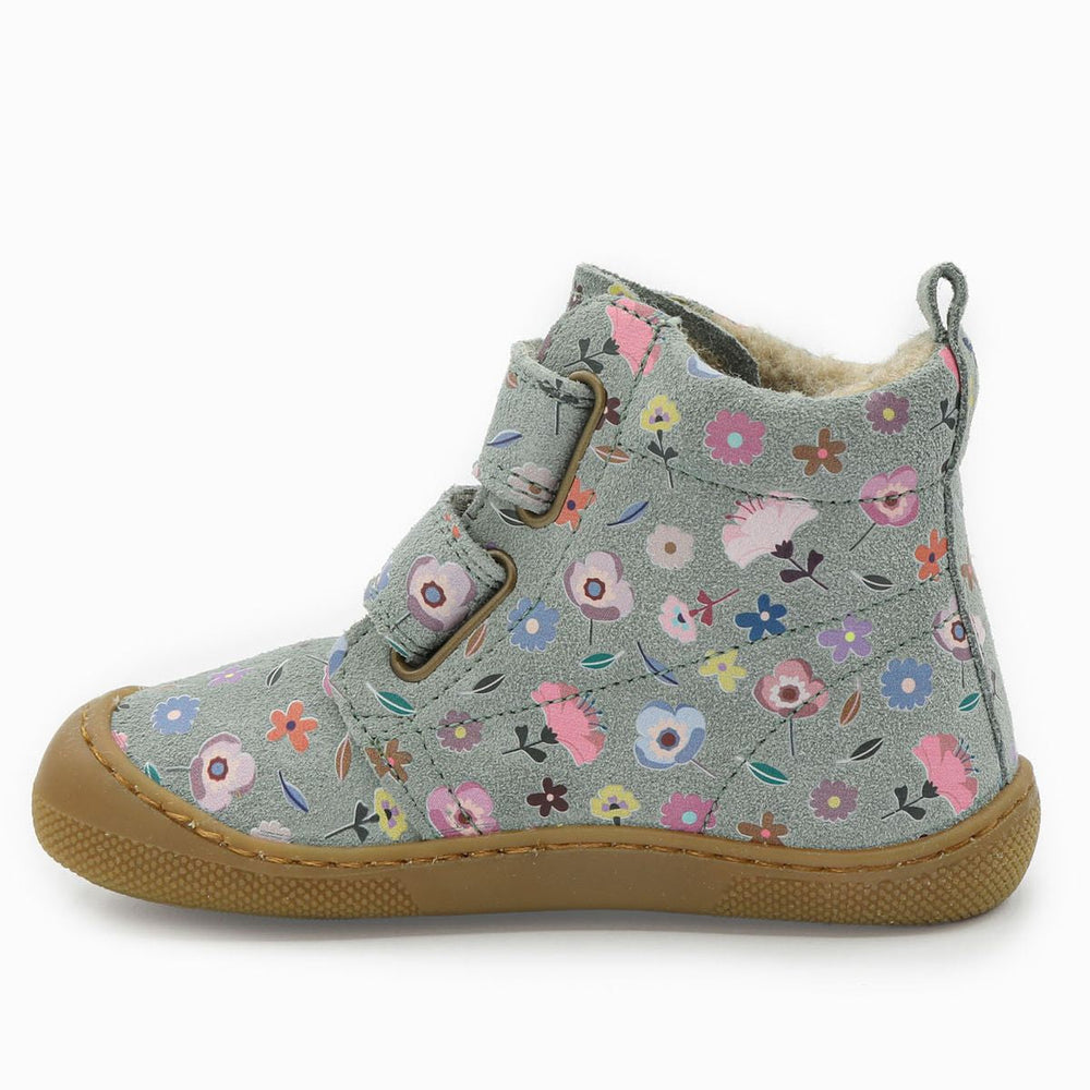 Naturino Barefoot Vont Velcros Suede Flowering Wool Sage