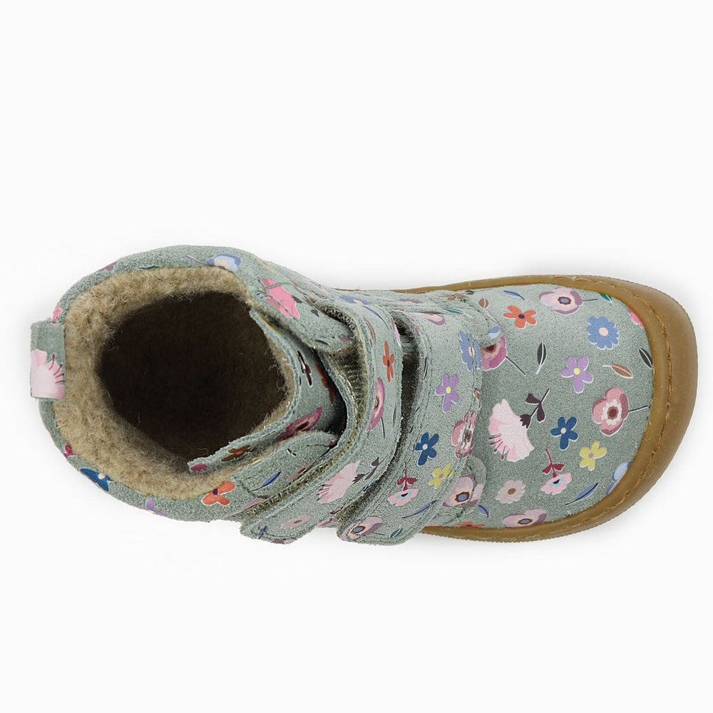 Naturino Barefoot Vont Velcros Suede Flowering Wool Sage